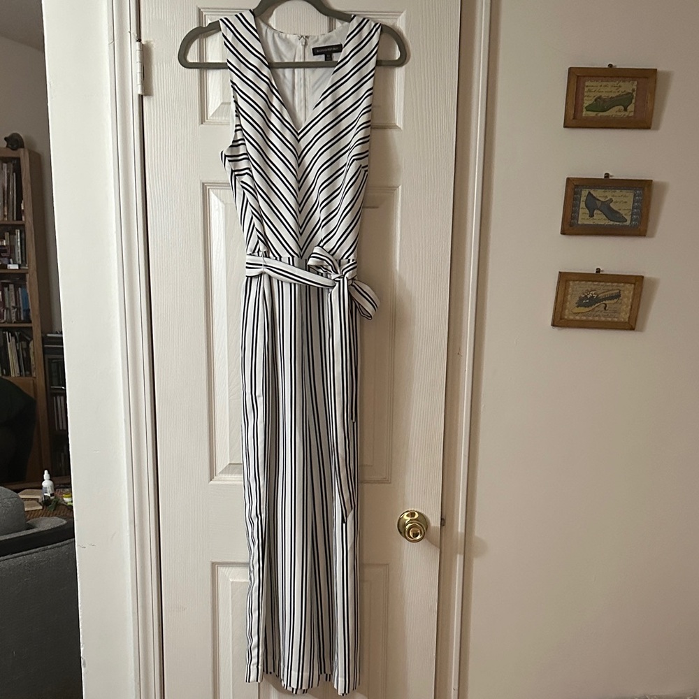 Banana Republic Striped Maxi Dress in Black and White